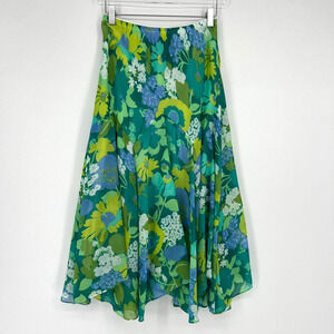 Bob Mackie Skirt Womens S Floral Hippie Boho Peasant‎ Cottagecore Green Fairy